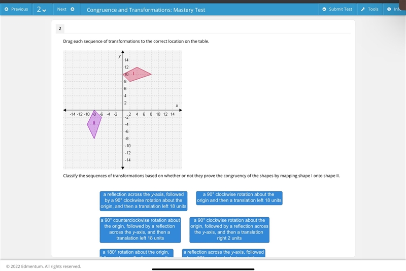 Classify the sequences of transformations based on whether or not they prove the congruency-example-1