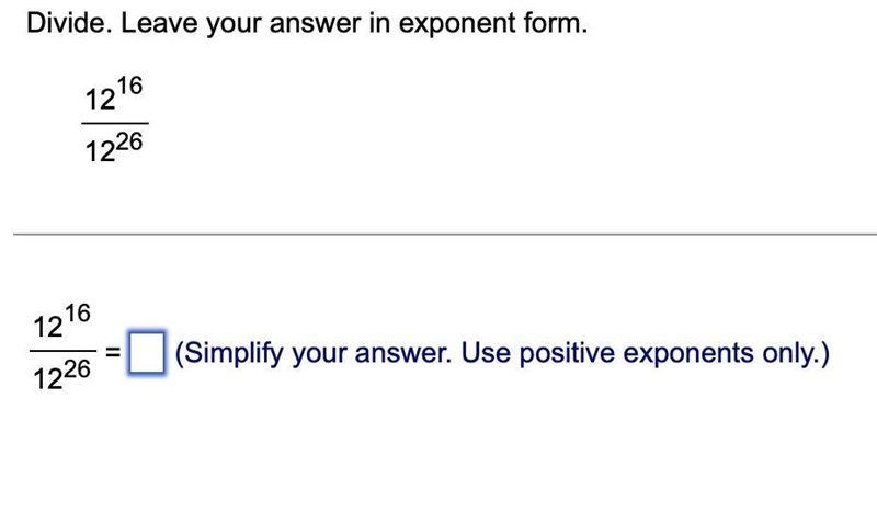 Divide. Leave your answer in exponent form.-example-1