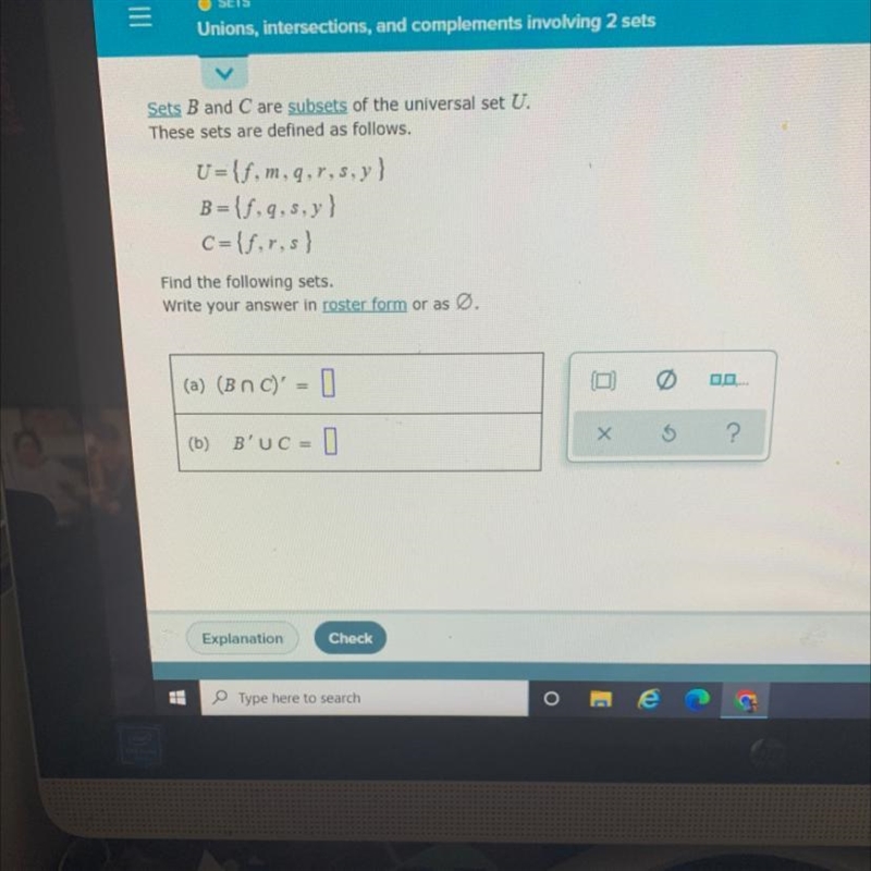 Sets B and C are subsets of the universal set U.These sets are defined as follows-example-1