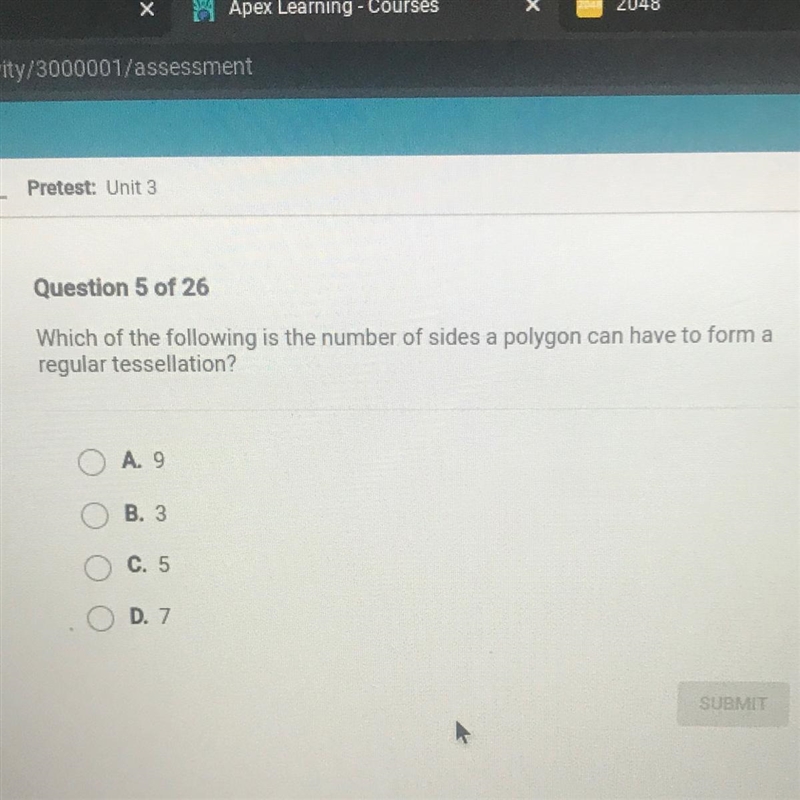 Which of the following is the number of sides a polygon can have to form aregular-example-1