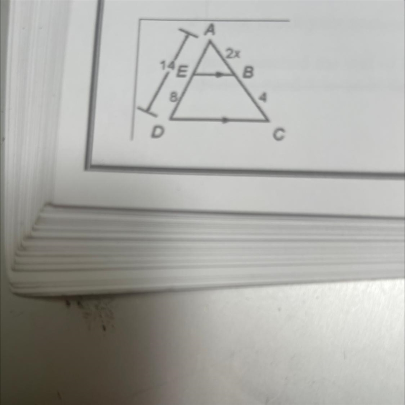 7. Find the value of x and the length of AB.-example-1