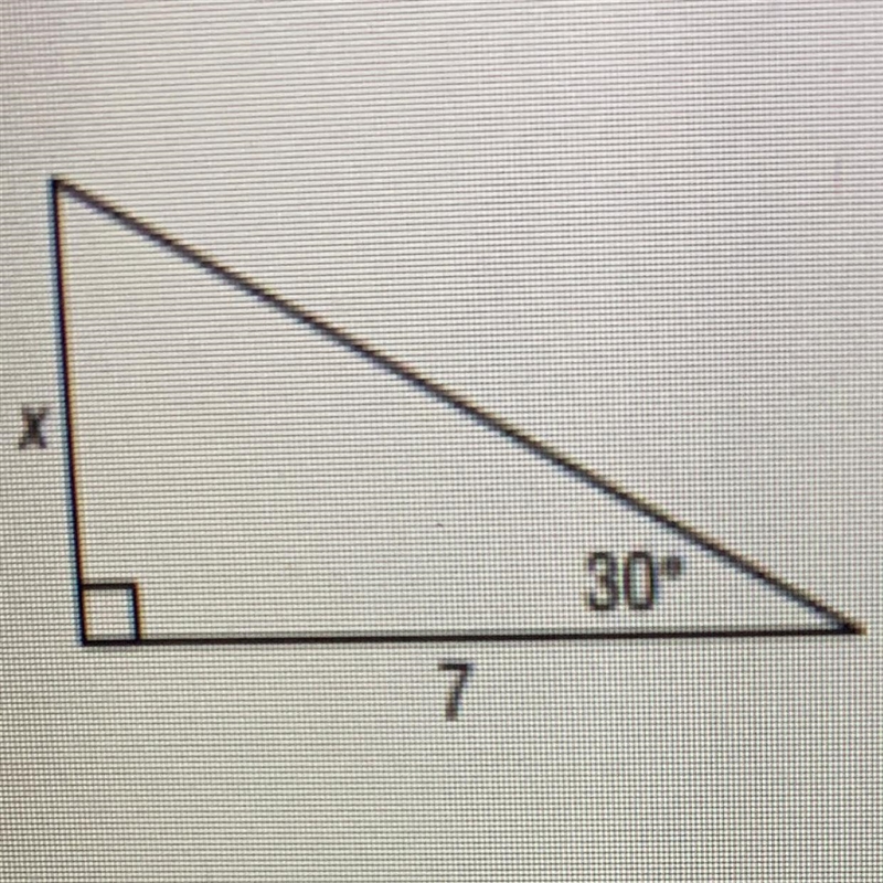 Use a trigonometric function to find each value of x. Round to the nearest tenth if-example-1