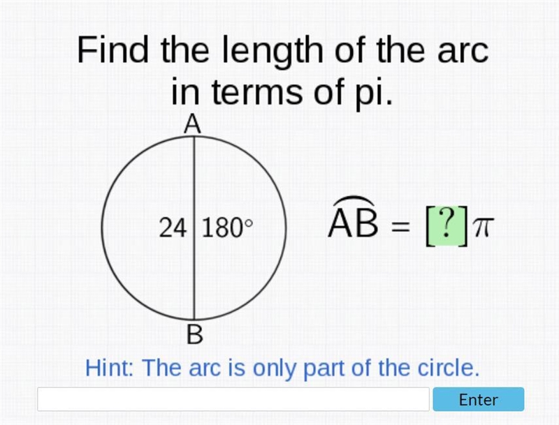 Find the length of the arc in terms of pi-example-1