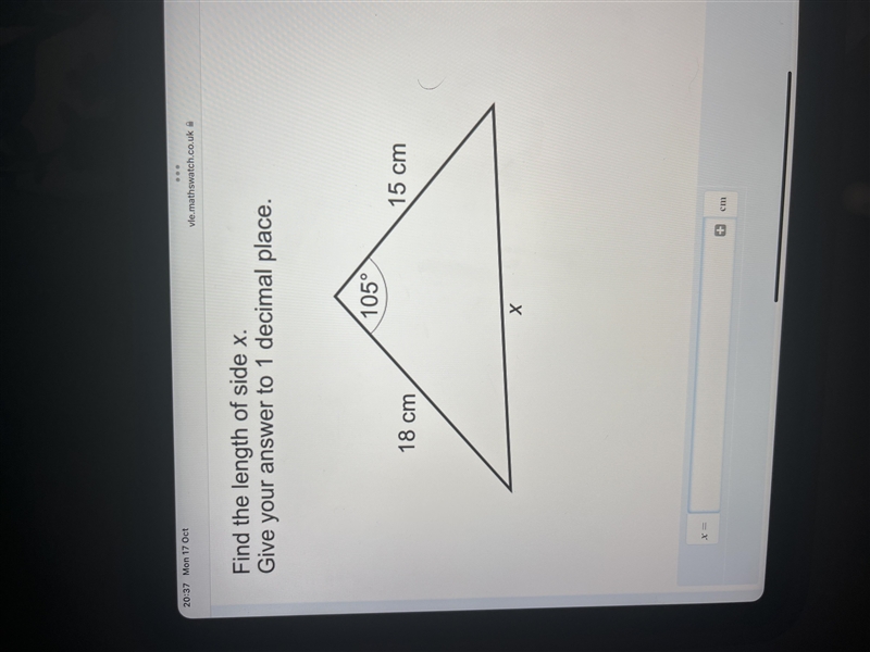 Find the length of side x-example-1