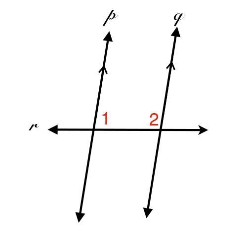 What is line r called and what are ∠1 and ∠2?-example-1