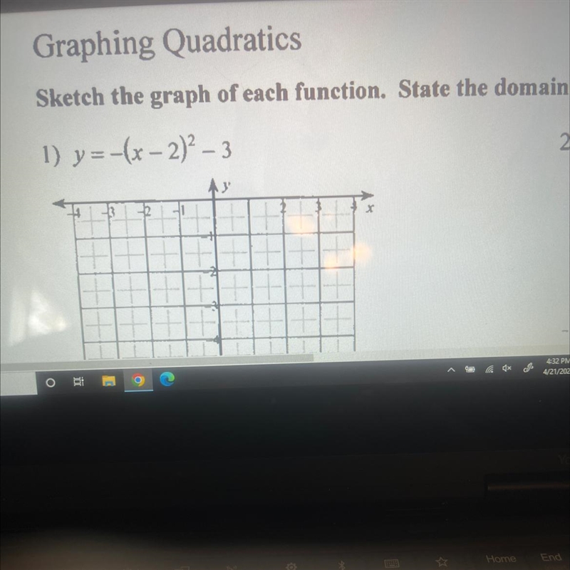 Sketch the graph of the function. State its domain and range.-example-1