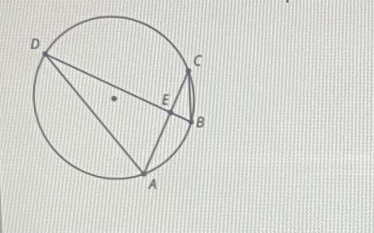 I know that AC and DB intersect at point E what would be the 3 pairs of angles though-example-1