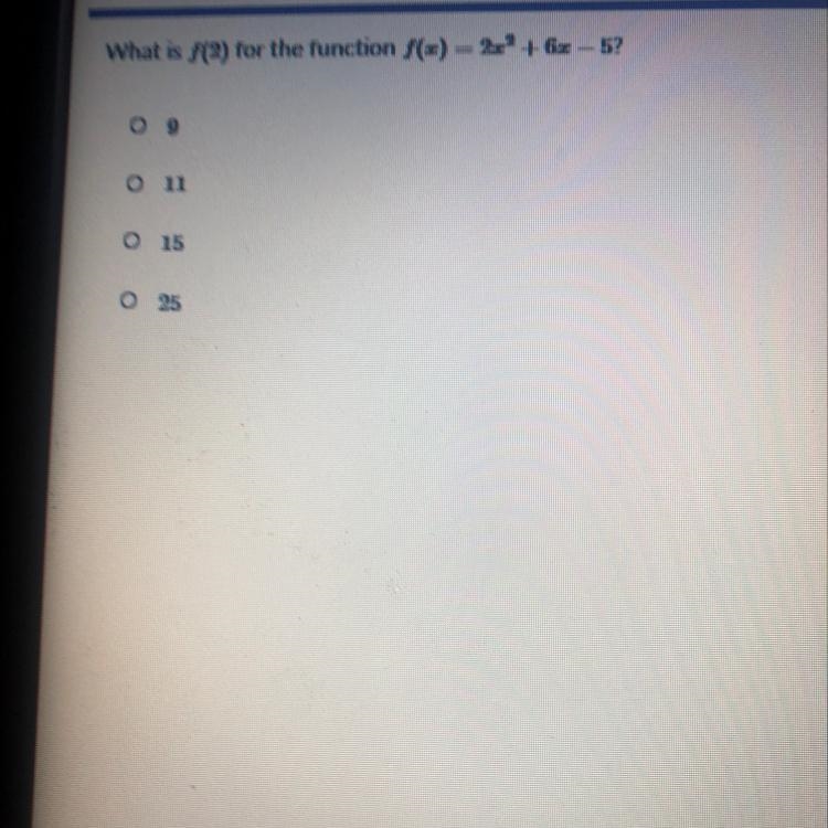 What is $(2) for the function f(x) 2x + 635?09011O 150 25-example-1