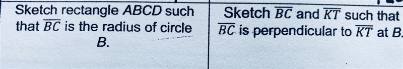 Sketch rectangle ABCD such that BC is the radius of circle B-example-1