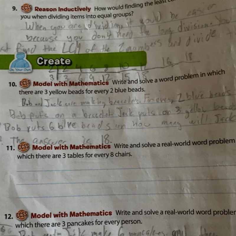 11. Model with Mathematics White and solve a real world word probleemwhich there are-example-1