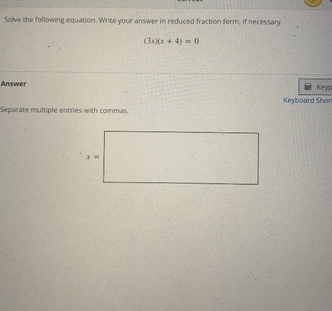 Solve the following equation. Write your answer in reduced fraction form, if necessary-example-1