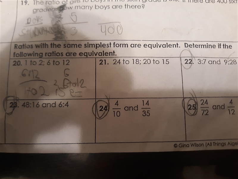 DOVS 5 Super3 udo Ratios with the same simplest form are equivalent. Determine if-example-1