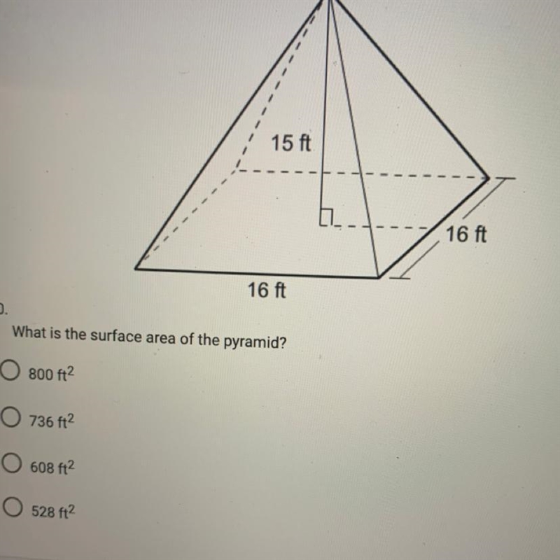 Help please i cannot fail!! What is the surface area of the pyramid?-example-1