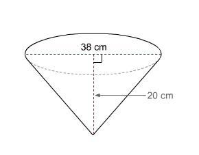 What is the volume of this cone?A) 30,721.53 cm3B) 1,567.20 cm3C) 7,556.93 cm3D) 11,759.37 cm-example-1