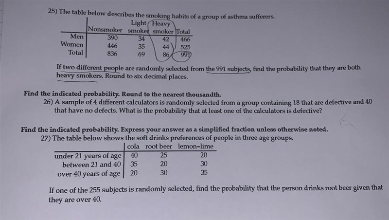 25) The table below describes the smoking habits of a group of asthma sufferers.Light-example-1