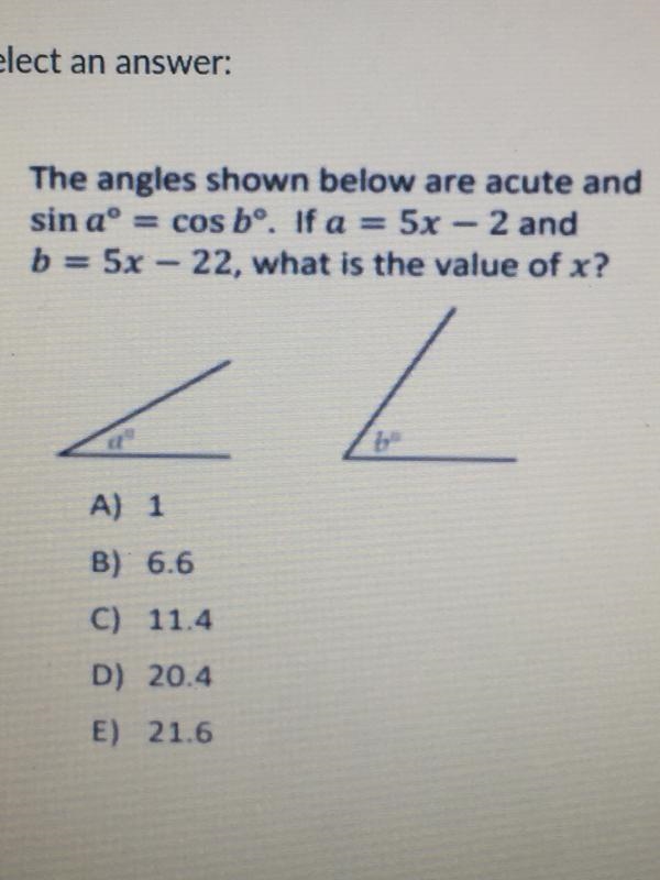 If a=5x-2 and b=5x-22 , what is the value of x ?-example-1