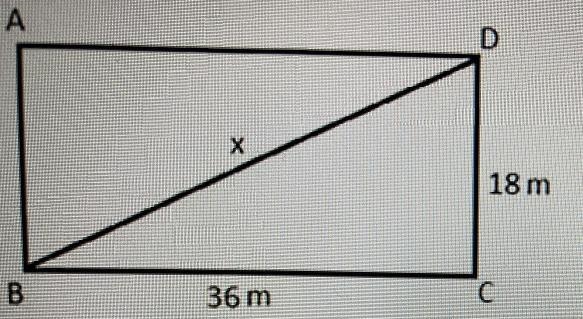 If the shape is a true rectangle, can the value of x be 54?A. Yes, 36 + 18 = 54 so-example-1