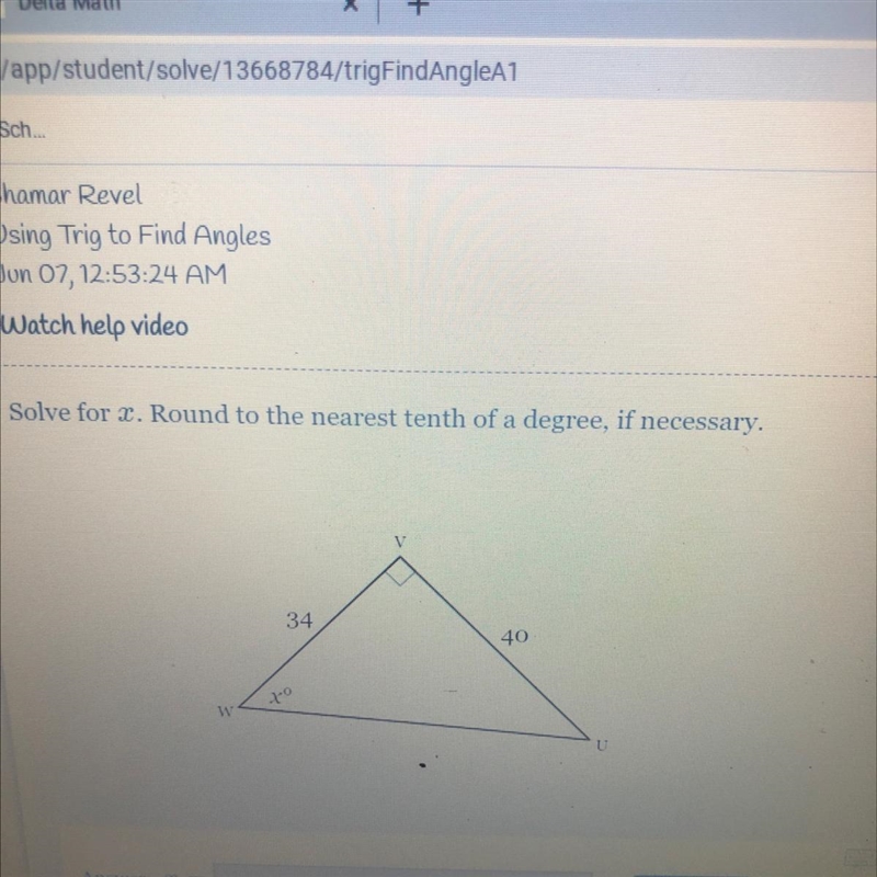 Solve for 2. Round to the nearest tenth of a degree, if necessary.3440-10-example-1