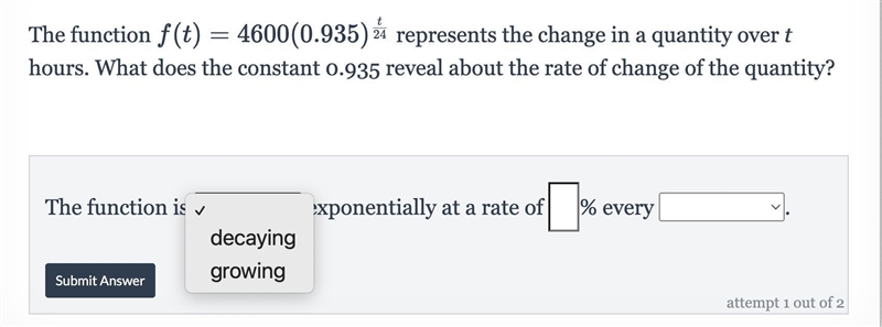 What does the constant 0.935 reveal about the rate of change of the quantity?-example-2