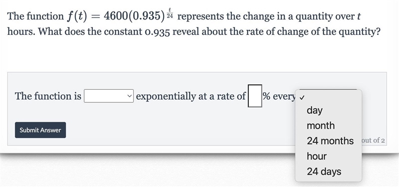 What does the constant 0.935 reveal about the rate of change of the quantity?-example-3