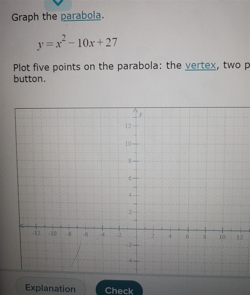 Help please I need 5 points total. i need 2 to left of vertex. i need vertex. i need-example-1