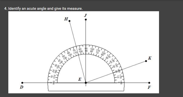 Identify an acute angle and give its measure.-example-1