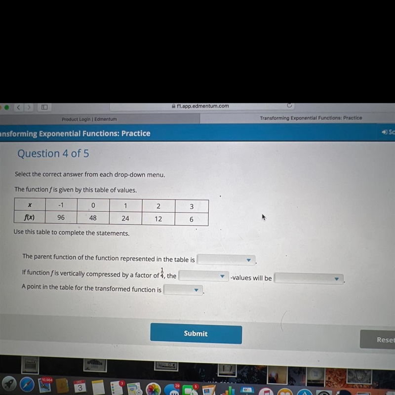 Select the correct answer from each drop-downmenu.The function f is given by this-example-1