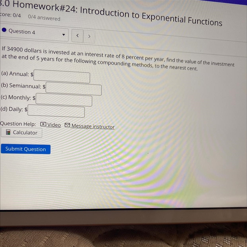 Find the value of the investment at the end of 5 years-example-1