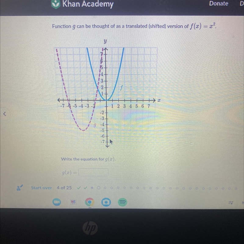 Please help Image below Function g can be thought of as a translated (shifted) version-example-1