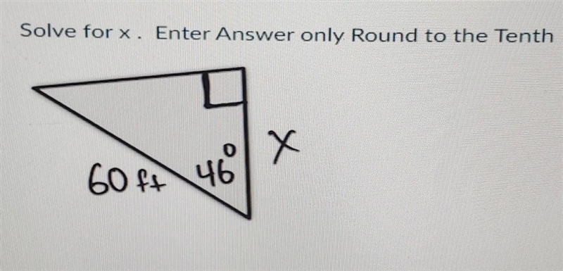 Solve for x. Enter answers only round to the tenth-example-1