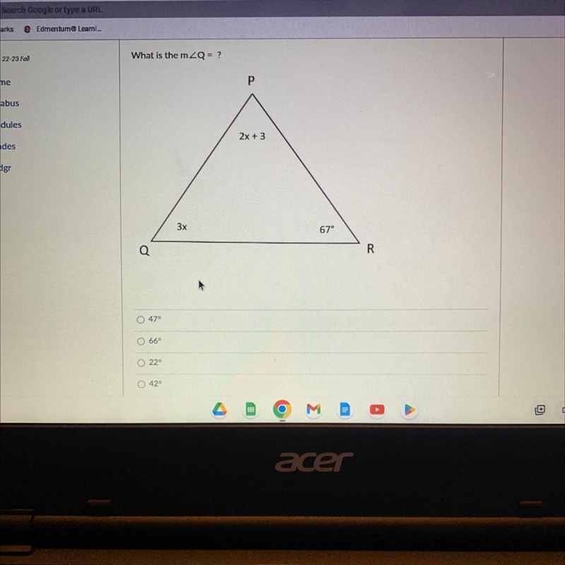 What is the angle of Q?-example-1