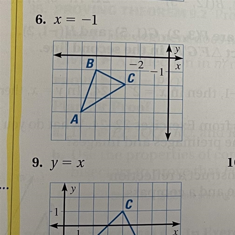 Graph the reflection of the polygon in the given line #6 x=-1-example-1