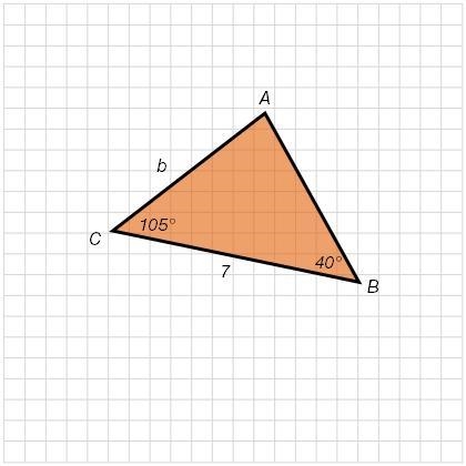 Find the length of side b below using Law of Sines. Give the exact value as an expression-example-1