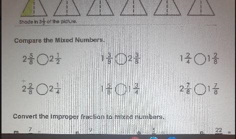 Compare the Mixed Numbers. Convert the imroner fraction to mixed nu-example-1