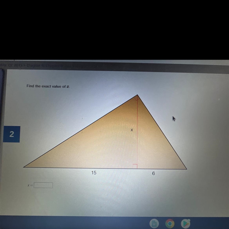 Find the exact value of .. Х 15 6-example-1