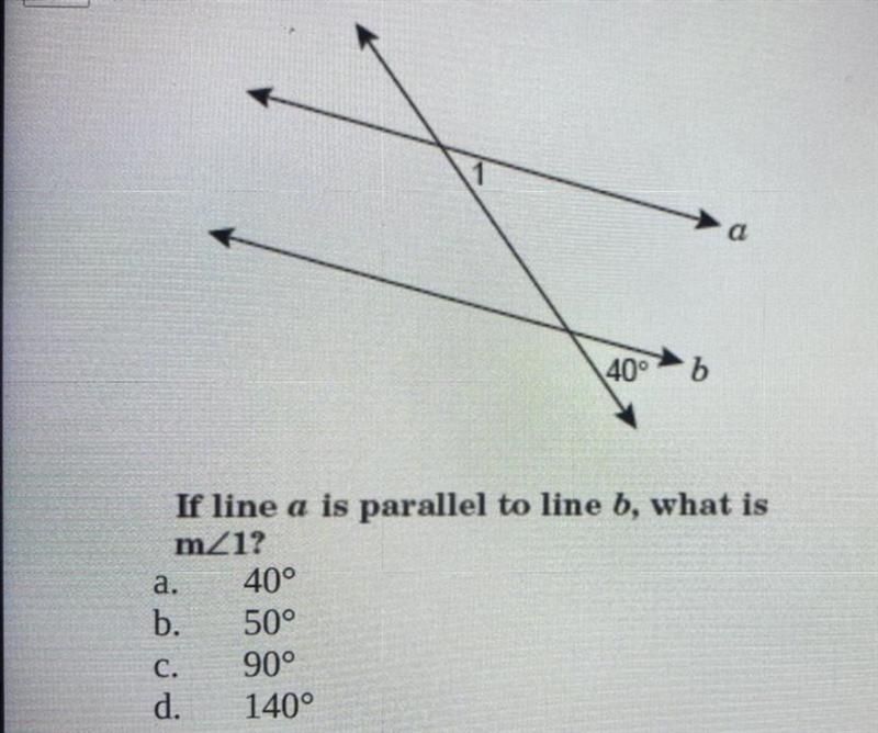 If line a is parallel to line b what is m ∠1?-example-1