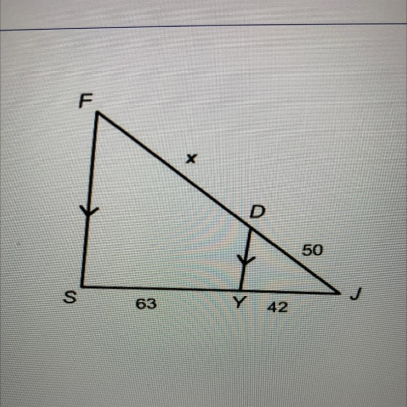 Solve for x. A) 42 B) 50 C) 63 D) 75-example-1