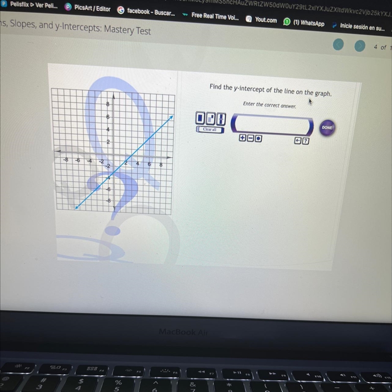 Find the y-intercept of line on the graph.-example-1