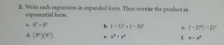 Write each expression in expanded form. Then rewrite the product in exponential form-example-1