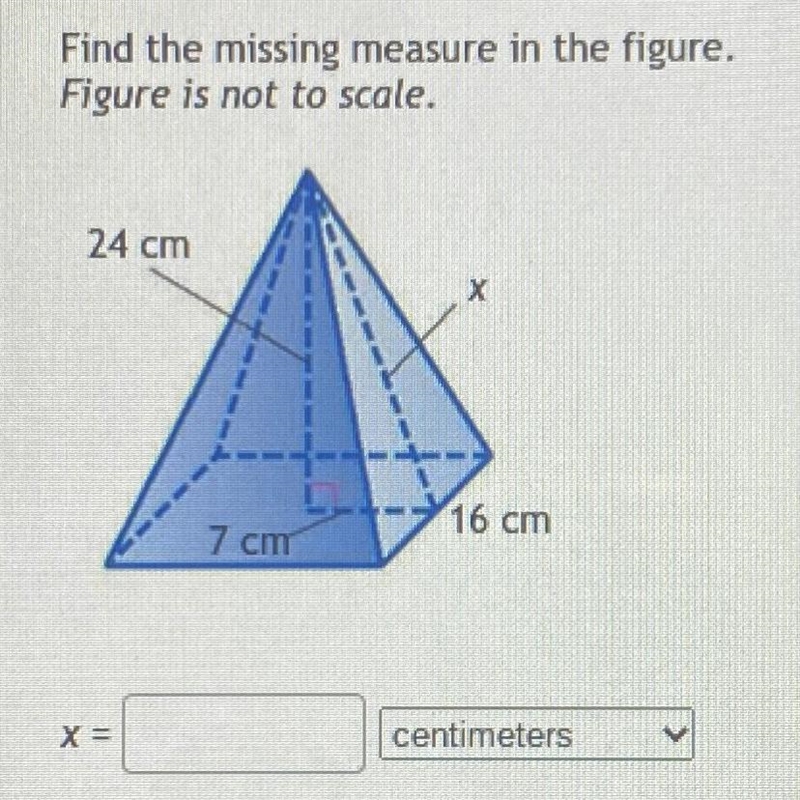 Find the missing measure in the figure. figure is not to scale x=__-example-1