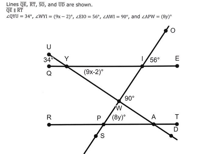 Use the information and diagram below to find the value of y. (Type a number answer-example-1