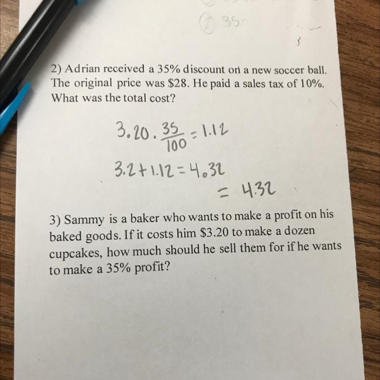 Sammy is a baker who wants to make profit on his baked goods if it fits him 3.20 or-example-1