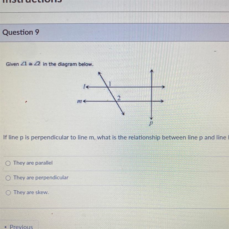 Given A22 in the diagram below.Р P.If line p is perpendicular to line m, what is the-example-1