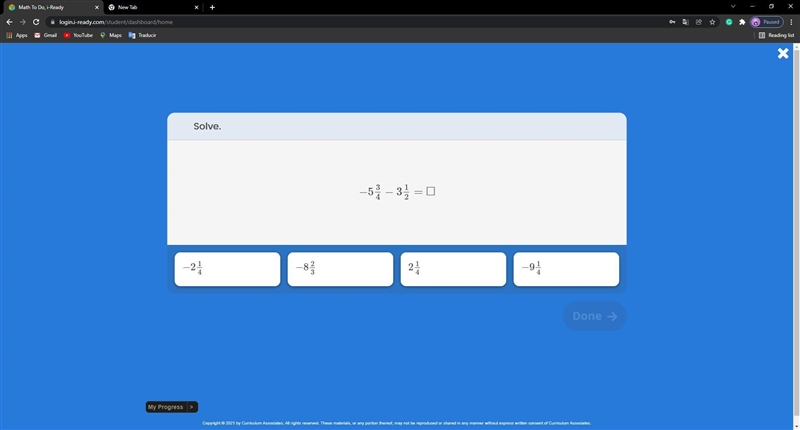 Solve. -5 3/4-3 1/2=?-example-1