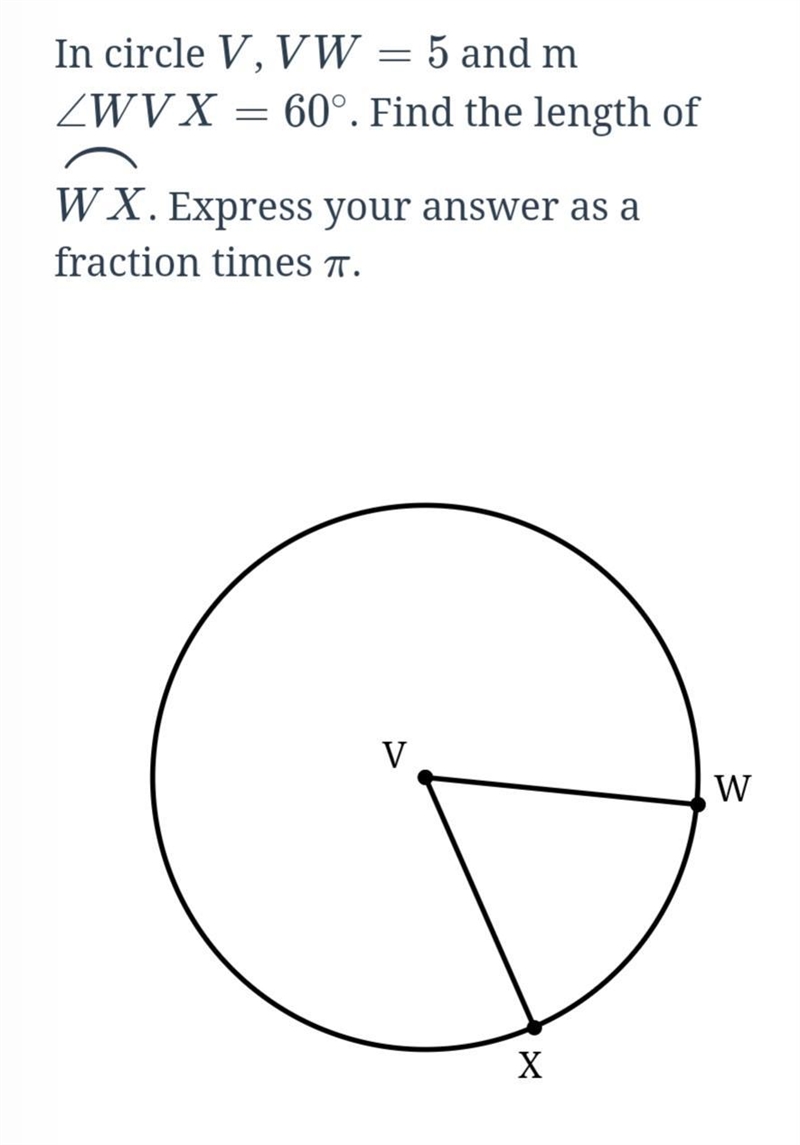 Find the length of WXExpress your answer as a fraction times (All info in figure)-example-1