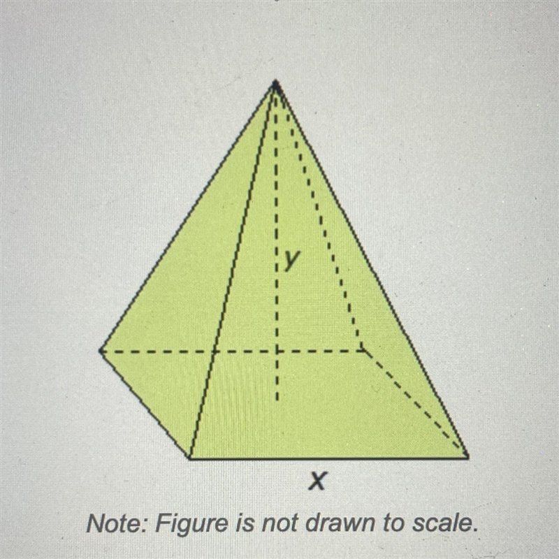 Note: Figure is not drawn to scale.If x = 8 units and y = 24 units, then what is the-example-1