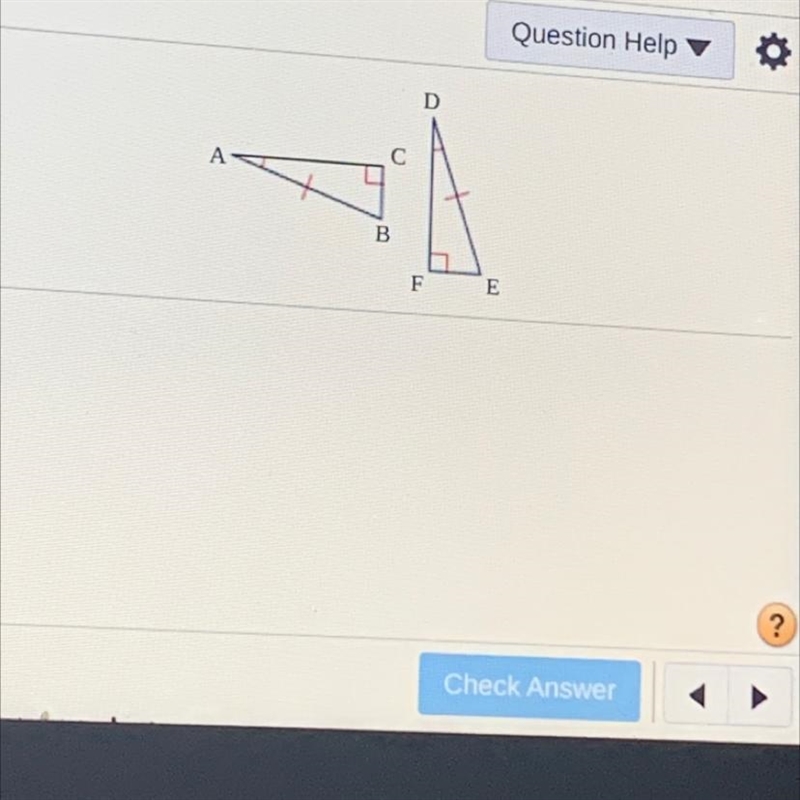 Which postulate or theorem could you use to prove AABC ADEF?Choose the correct answerSAS-example-1