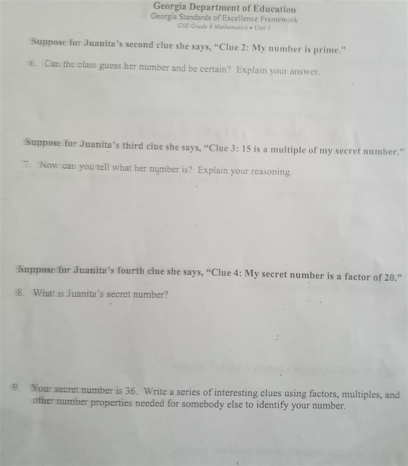 Juanita secret number is a factor of 60.... her second clue is her secret numbers-example-1