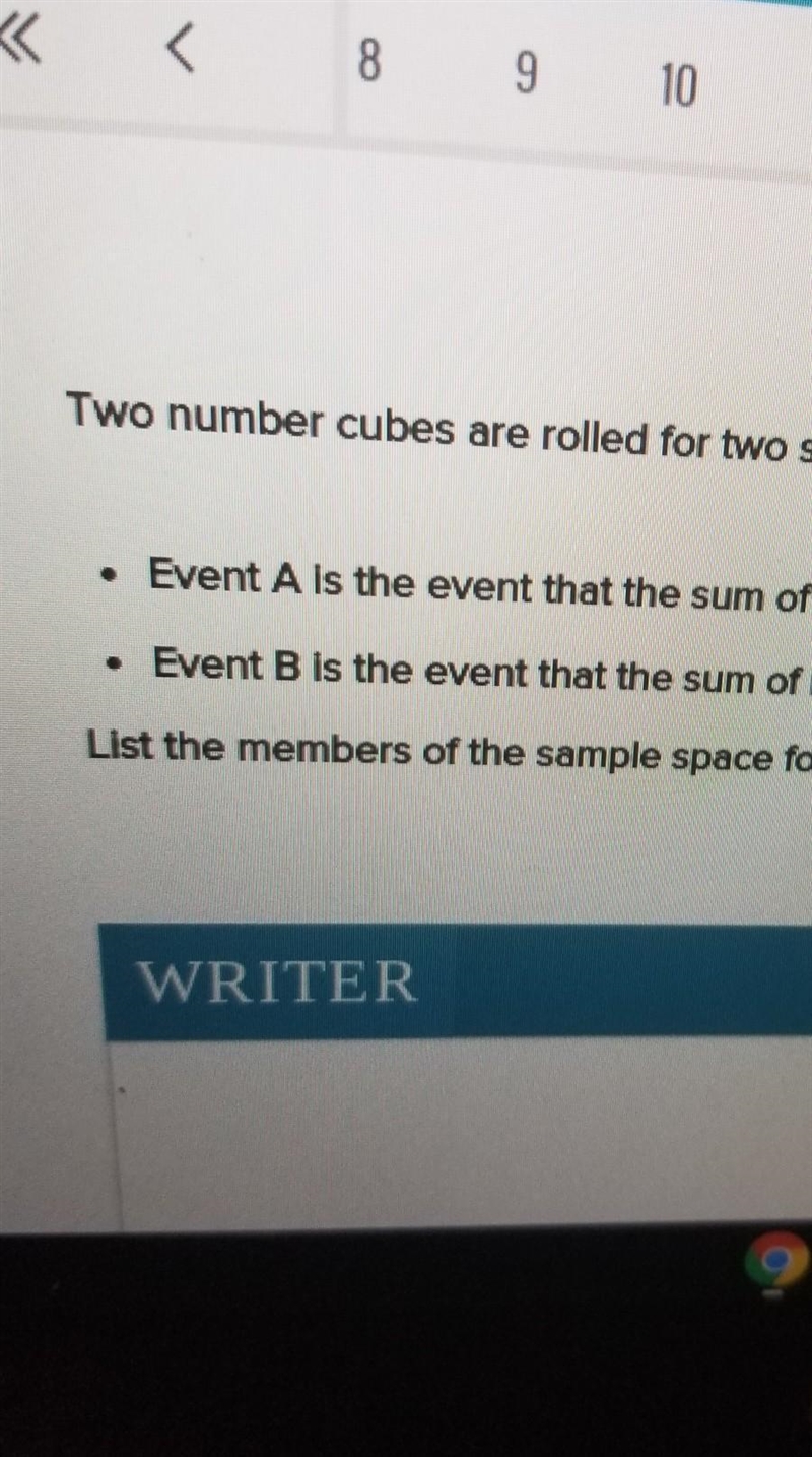 two number cubes are rolled for two separate events event a is the event that the-example-1