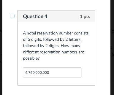 A hotel reservation number consists of 5 digits, followed by 2 letters, followed by-example-1